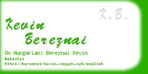 kevin bereznai business card